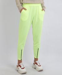 Calca-Feminina-Jogger-com-Bolsos-e-Zipper-Amarela-9957857-Amarelo_1