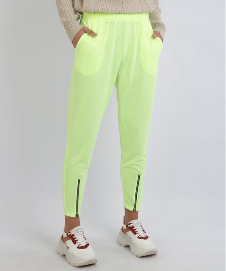 Calca-Feminina-Jogger-com-Bolsos-e-Zipper-Amarela-9957857-Amarelo_1