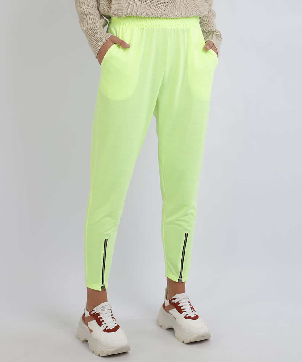 calça neon transparente