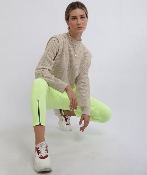 calça neon transparente