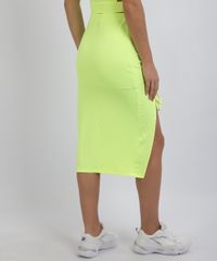 Saia-Feminina-Midi-Canelada-com-Fenda-Profunda-e-Franzido-Amarelo-Neon-9957855-Amarelo_Neon_2