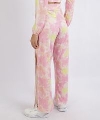 Calca-Feminina-Pantalona-Estampada-Tie-Dye-Cintura-Media-com-Fenda-Rosa-Neon-9957856-Rosa_Neon_2