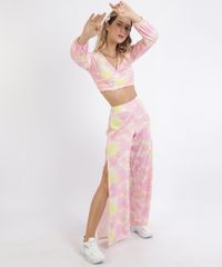 Calca-Feminina-Pantalona-Estampada-Tie-Dye-Cintura-Media-com-Fenda-Rosa-Neon-9957856-Rosa_Neon_3