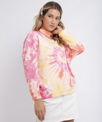 Blusao-de-Moletom-Feminino-Oversized-Estampado-Tie-Dye-Gola-Alta--Rosa-Neon-9957897-Rosa_Neon_1