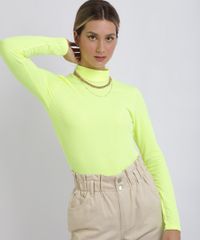 Blusa-Feminina-Canelada-Gola-Alta-Manga-Longa-Amarelo-Neon-9957898-Amarelo_Neon_1