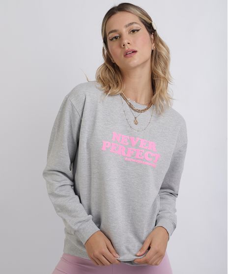 Blusao-de-Moletom-Feminino--Never-Perfect--Decote-Redondo-Cinza-Mescla-9958047-Cinza_Mescla_1