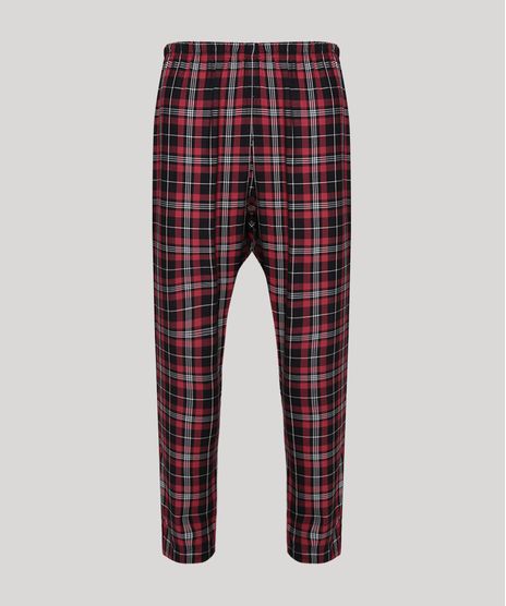 Calca-de-Pijama-Masculina-Estampada-Xadrez--Vermelha-9955326-Vermelho_1