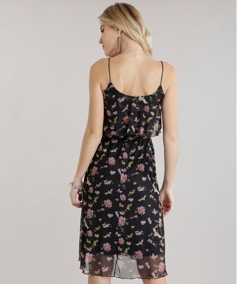 vestido tule florido