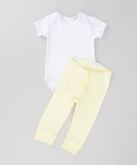 Calca-Basica-em-Algodao---Sustentavel-Amarelo-Claro-8585843-Amarelo_Claro_3