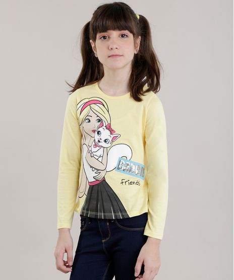 Blusa-Barbie-com-Paetes-Amarelo-Claro-8700551-Amarelo_Claro_1