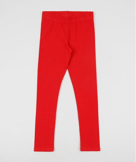 calça legging infantil vermelha