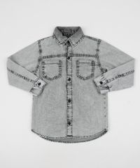 Camisa-Jeans-Infantil-com-Bolsos-Preta-9947437-Preto_1