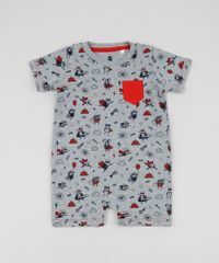 Macaquinho-Infantil-Estampado-Bichos-com-Bolsinho-Manga-Curta-Cinza-Mescla-9951486-Cinza_Mescla_1