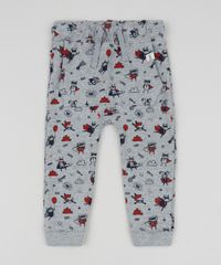 Calca-de-Moletom-Infantil-Estampada-de-Bichos-com-Bolso-Canguru-Cinza-Mescla-9951487-Cinza_Mescla_1