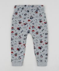 Calca-de-Moletom-Infantil-Estampada-de-Bichos-com-Bolso-Canguru-Cinza-Mescla-9951487-Cinza_Mescla_2