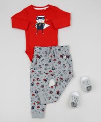 Calca-de-Moletom-Infantil-Estampada-de-Bichos-com-Bolso-Canguru-Cinza-Mescla-9951487-Cinza_Mescla_3