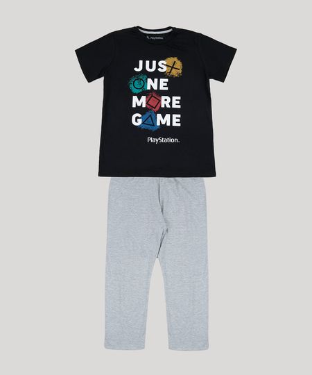 Pijama-Juvenil-Playstation-Manga-Curta-Preto-9955513-Preto_1 Pijama-Juvenil-Playstation-Manga-Curta-Preto-9955513-Preto_1