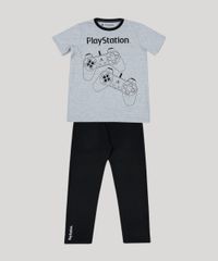 Pijama-Juvenil-Playstation-Manga-Curta-Cinza-Mescla-9955514-Cinza_Mescla_1