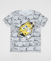 Camiseta-Infantil-Bob-Esponja-Estampada-Manga-Curta-Gola-Careca-Cinza-Mescla-9955542-Cinza_Mescla_1
