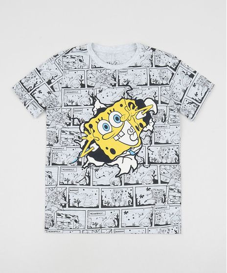 Camiseta-Infantil-Bob-Esponja-Estampada-Manga-Curta-Gola-Careca-Cinza-Mescla-9955542-Cinza_Mescla_1