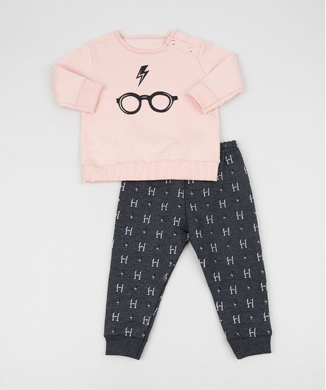 Conjunto-Infantil-em-Moletom-Harry-Potter-de-Blusao-Rosa-Claro---Calca-Estampada-Cinza-Mescla-Escuro-9956073-Cinza_Mescla_Escuro_1