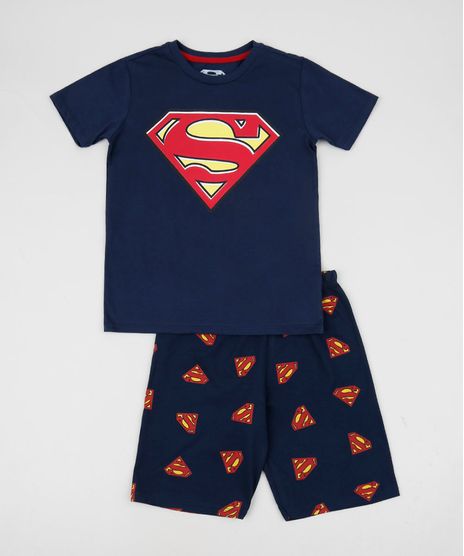 Pijama-Infantil-Super-Homem-Manga-Curta-Azul-Marinho-9956129-Azul_Marinho_1