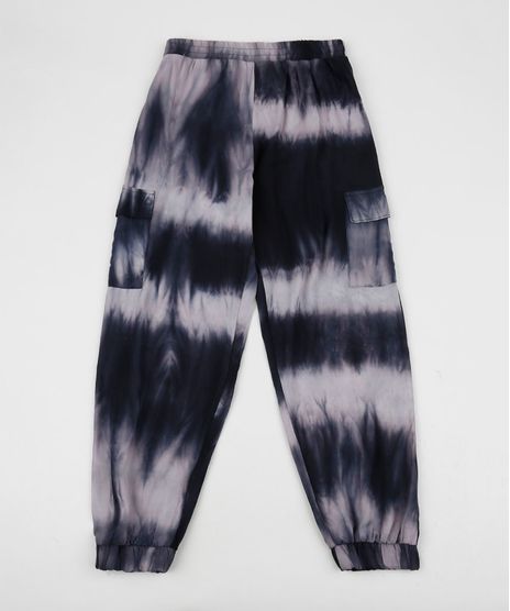 Calca-Juvenil-Jogger-Cargo-Estampada-Tie-Dye-Preta-9957746-Preto_1