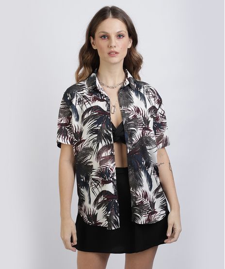 Camisa-Unissex-Slim-Estampada-de-Coqueiros-Manga-Curta--Off-White-9954275-Off_White_1