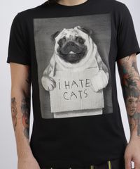 Camiseta-Unissex-Pug--I-Hate-Cats--Manga-Curta-Gola-Careca-Preta-9956859-Preto_4