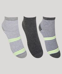 Kit-de-3-de-Meias-Femininas-Listrada-Cano-Medio-Multicor-9957631-Multicor_1