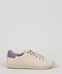 Tenis-Feminino-Oneself-com-Recorte-Roxo-Bege-9954082-Bege_2
