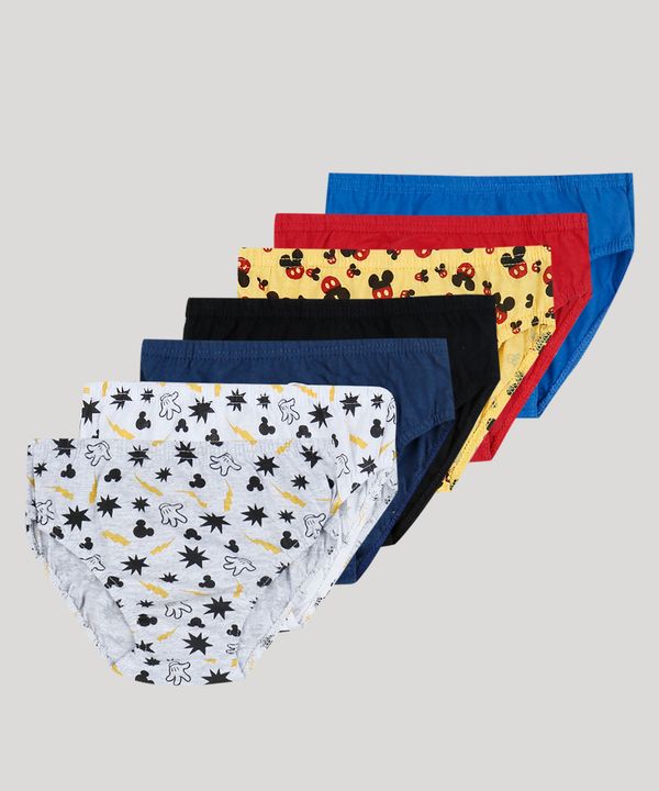 Kit de 7 Cuecas Infantis Mickey Multicor 6