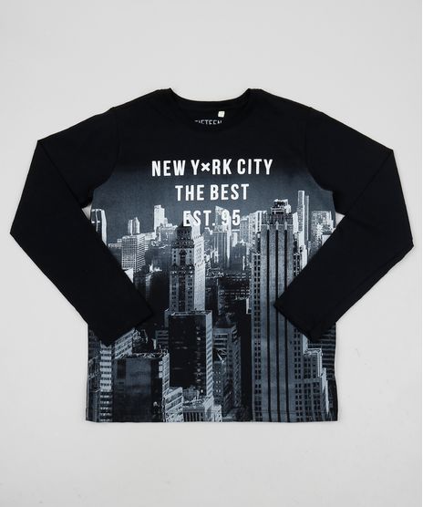 Camiseta-Juvenil--New-York-City--Manga-Longa-Preta-9945381-Preto_1