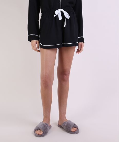 Short-de-Pijama-Feminino-com-Vivo-Contrastante-e-Amarracao-Preto-9952282-Preto_1