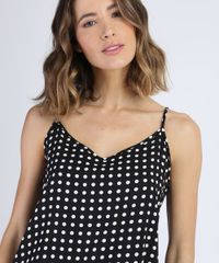 Regata-de-Pijama-Feminina-Estampada-de-Poa-Alcas-Finas-Preta-9962325-Preto_4