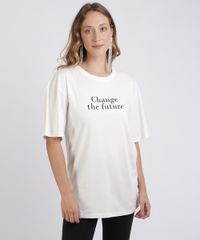 T-Shirt-Feminina-Mindset--Change-the-future--Decote-Redondo-Manga-Curta-Branca-9957452-Branco_1