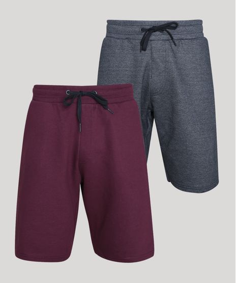 Kit-de-2-Bermudas-Masculinas-em-Moletom-Relaxed-com-Bolso-Multicor-9952235-Multicor_1