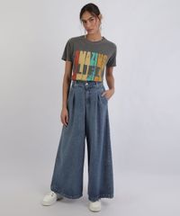 T-shirt-Feminina-Mindset--Amazing-Life--Manga-Curta-Decote-Redondo-Chumbo-9955006-Chumbo_3