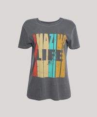 T-shirt-Feminina-Mindset--Amazing-Life--Manga-Curta-Decote-Redondo-Chumbo-9955006-Chumbo_6