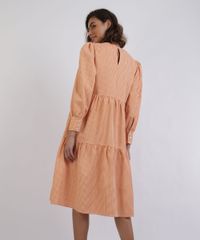 Vestido-Feminino-Mindset-Midi-Estampado-Xadrez-Com-Babado-Manga-Longa-Laranja-9958201-Laranja_2