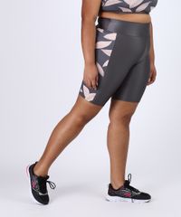 Bermuda-Feminina-Plus-Size-Esportiva-Ace-Cintura-Alta-com-Folhagem-Chumbo-9956119-Chumbo_1