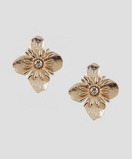 Brinco-Feminino-Flor-com-Strass-Dourado-9935212-Dourado_1