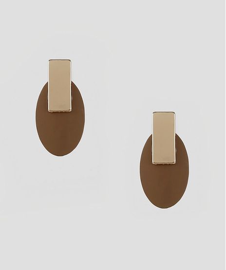 Brinco-Feminino-de-Pingente-Emborrachado-Dourado-9935536-Dourado_1