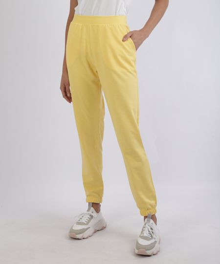 calça jogger feminina amarela