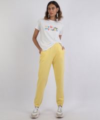 Calca-de-Moletom-Feminina-Mindset-Jogger-Cintura-Media-Amarela-9957123-Amarelo_3