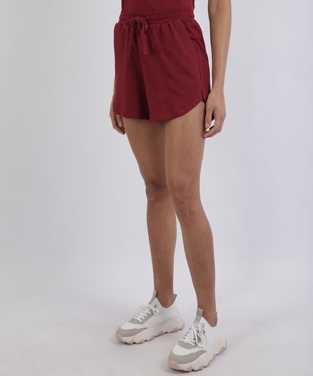 Short-de-Moletom-Feminno-Mindset-Cos-com-Cadarco-e-Bolsos-Vinho-9958842-Vinho_1