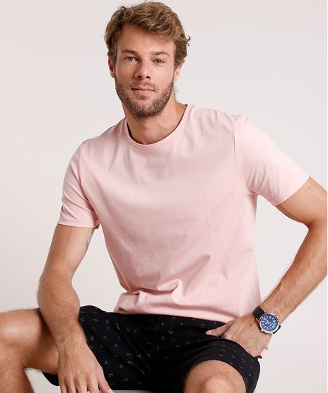 Camiseta-Masculina-Certificada-C2C™-Basica-Manga-Curta-Gola-Careca-Rosa-Claro-9780664-Rosa_Claro_1