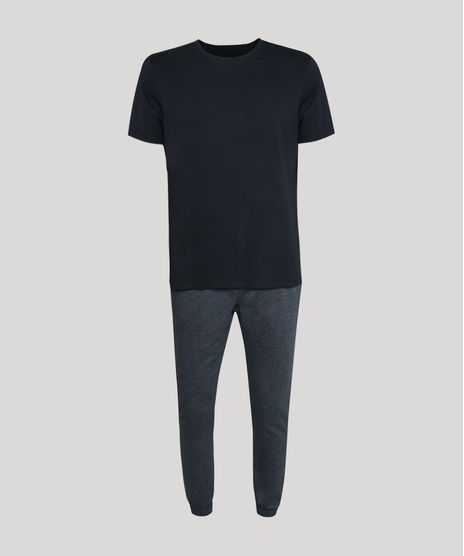 Kit-Masculino-de-Camiseta-Manga-Curta-Gola-Careca---Calca-de-Moletom-Multicor-9951938-Multicor_1