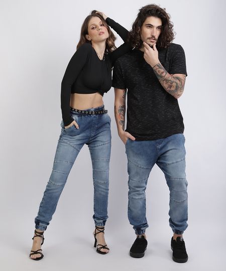 Calca-Jeans-Unissex-Jogger-com-Recortes-Azul-Medio-9952756-Azul_Medio_1 Calca-Jeans-Unissex-Jogger-com-Recortes-Azul-Medio-9952756-Azul_Medio_1