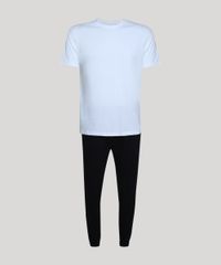 Kit-Masculino-de-Camiseta-Manga-Curta-Gola-Careca---Calca-de-Moletom-Multicor-9951937-Multicor_1